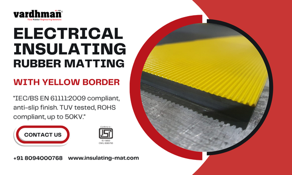 Electrical Insulating Rubber Matting IEC/BS EN 61111:2009 with Yellow Border